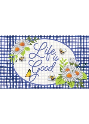 Life Is Good Gingham Doormat | Decorative Doormats | MatMates
