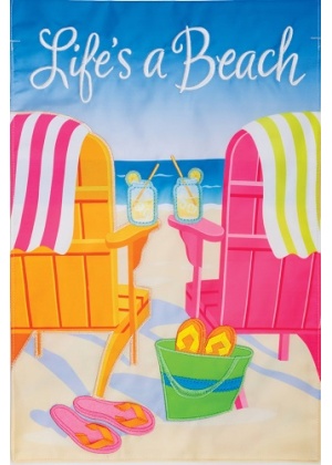 Life's a Beach Applique Flag | Applique, Summer, Garden, Flags