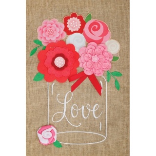 Love Jar Flag | Burlap, Valentine, Two Sided, Cool, Garden, Flags