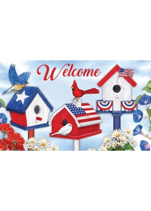 Patriotic Birdhouses Doormat | Decorative, Doormats, MatMates