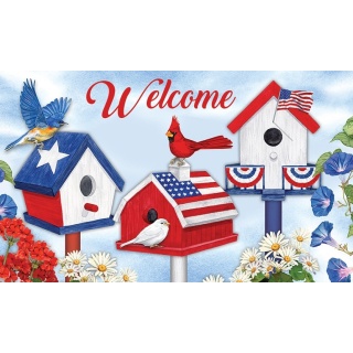 Patriotic Birdhouses Doormat | Decorative, Doormats, MatMates
