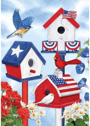 Patriotic Birdhouses Flag | Patriotic, 4th of July, Decorative, Flags
