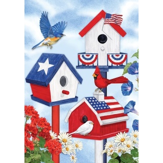 Patriotic Birdhouses Flag | Patriotic, 4th of July, Decorative, Flags