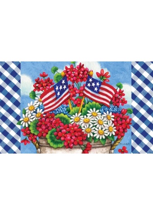Patriotic Geraniums Planter Doormat | MatMates, Doormats