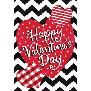 Patterned Hearts Flag | Valentine, Yard, Cool, Decorative, Flags