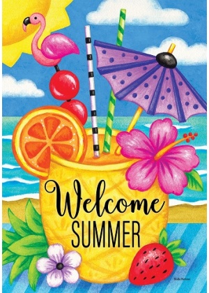 Pineapple Drink Flag | Summer, Cool, Welcome, Decorative, Flags