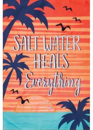 Saltwater Heals Flag | Applique, Summer, Nautical, Garden, Flags