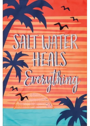 Saltwater Heals Flag | Applique, Summer, Nautical, Garden, Flags