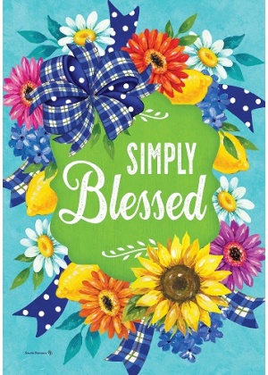 Simply Blessed Flag | Inspirational, Floral, Cool, Decorative, Flags