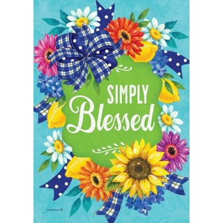 Simply Blessed Flag | Inspirational, Floral, Cool, Decorative, Flags