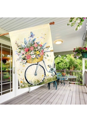 Summertime Ride House Flag | Spring, Floral, Cool, House, Flags