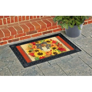 Sunflower Wreath Doormat | MatMates | Decorative Doormats