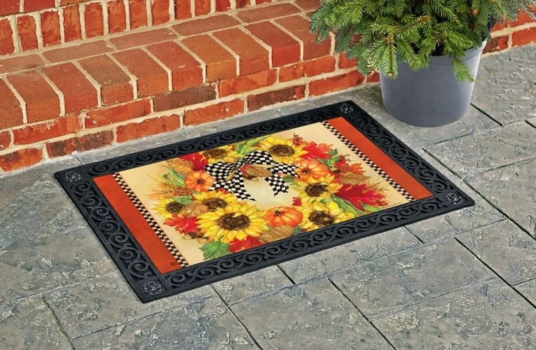 Sunflower Wreath Doormat MatMates Decorative Doormats