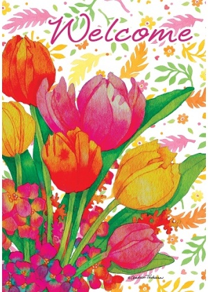 Tulips Flag | Welcome, Spring, Floral, Cool, Yard, Decorative, Flags