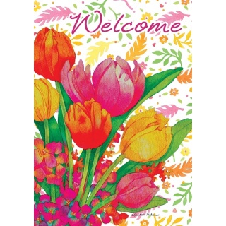 Tulips Flag | Welcome, Spring, Floral, Cool, Yard, Decorative, Flags