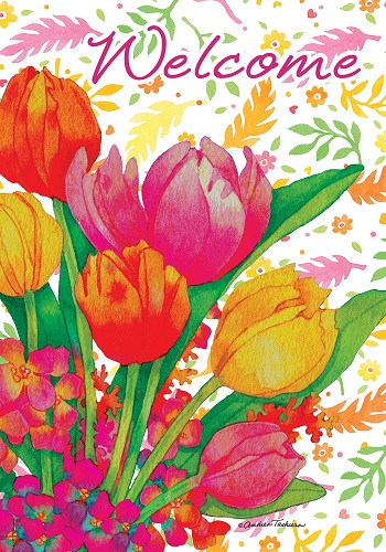 Tulips Flag | Welcome, Spring, Floral, Cool, Yard, Decorative, Flags