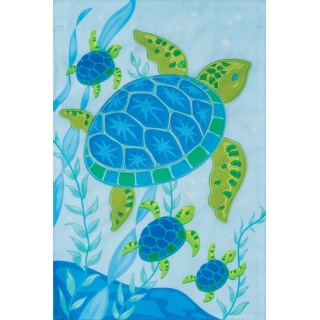 Turtle Babies in Seaweed Flag | Applique, Nautical, Garden, Flags