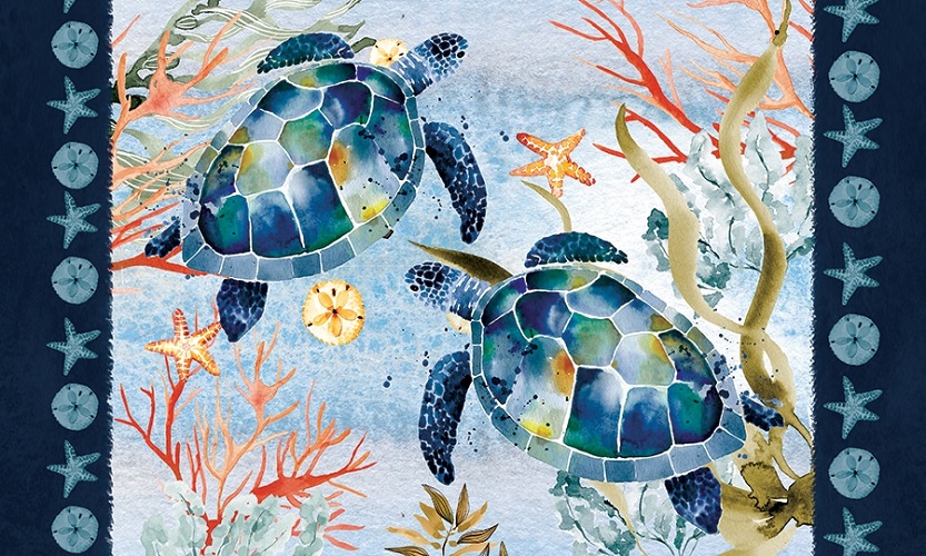 Watercolor Sea Turtles Door Mat, Indoor Outdoor Non-slip Rubber