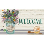 Wildflower Jar Doormat | Decorative Doormats | MatMate | Doormat