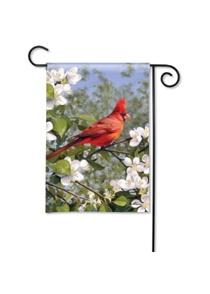 Cardinal in Blossoms Garden Flag | Spring Flags | Garden Flags