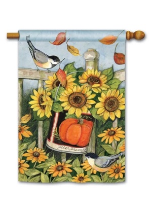 Left for the Birds House Flag | Floral Flags | House Flags | Fall Flag