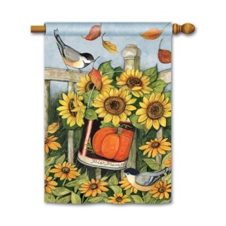 Left for the Birds House Flag | Floral Flags | House Flags | Fall Flag