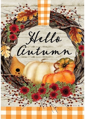 Autumn Wreath Flag | Fall Flags | Two Sided Flags | Floral Flags