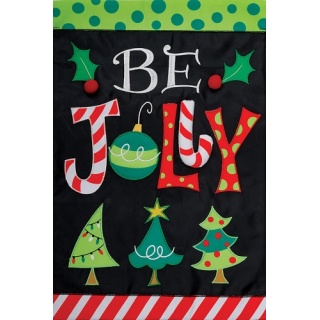 Be Jolly Flag | Applique Flags | Christmas Flags | Garden Flags