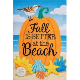Beach Pumpkin Flag | Applique Flags | Fall Flags | Garden Flags