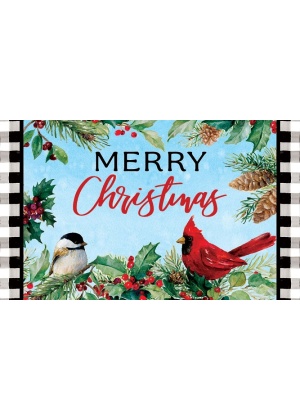 Cardinal & Chickadees Doormat | Decorative Doormats | MatMates
