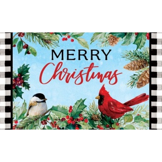 Cardinal & Chickadees Doormat | Decorative Doormats | MatMates