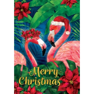Christmas Flamingos Flag | Christmas Flags | Double Sided Flags