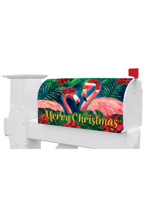 Christmas Flamingos Mailbox Cover | Mailbox Covers | MailWraps