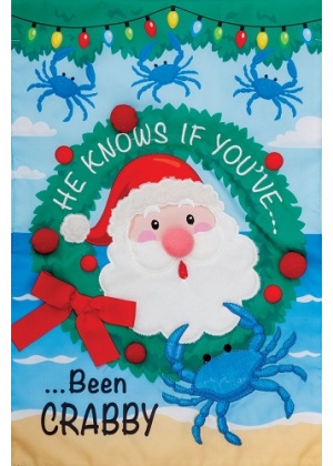 Crabby Santa Flag | Applique Flags | Christmas Flags | Cool Flags