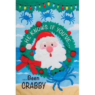 Crabby Santa Flag | Applique Flags | Christmas Flags | Cool Flags