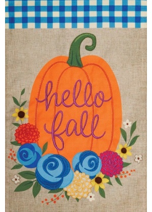 Floral Pumpkin Burlap Flag | Burlap Flags | Fall Flags | Cool Flags