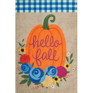 Floral Pumpkin Burlap Flag | Burlap Flags | Fall Flags | Cool Flags