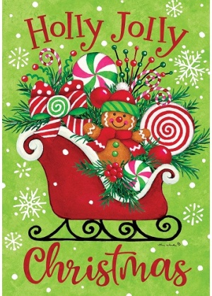 Gingerbread Sleigh Flag | Christmas Flags | Double Sided Flags