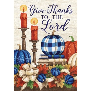 Give Thanks Candles Flag | Fall Flags | Thanksgiving Flags