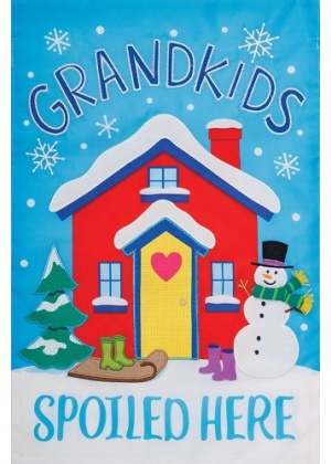 Grandkids Spoiled Flag | Applique Flag | Winter Flag | Garden Flag