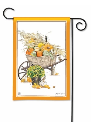 Harvest Wheelbarrow Garden Flag | Thanksgiving Flags | Fall Flags