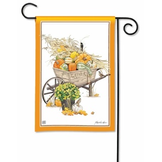 Harvest Wheelbarrow Garden Flag | Thanksgiving Flags | Fall Flags