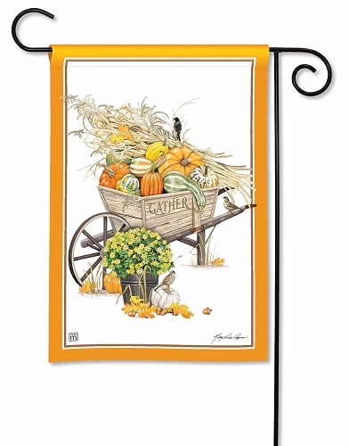 Harvest Wheelbarrow Garden Flag | Thanksgiving Flags | Fall Flags