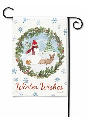 Holiday Vignette Garden Flag | Winter Flags | Snowman Flags