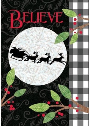 Moonlight Sleigh Flag | Christmas Flags | Double Sided Flags