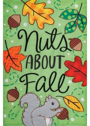 Nuts About Fall Flag | Applique Flags | Fall Flags | Garden Flags