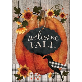 Pumpkin Crow Flag | Fall Flags | Two Sided Flags | Floral Flags