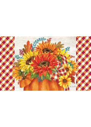 Pumpkin Sunflowers Doormat | Decorative Doormats | MatMates