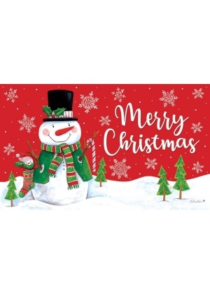 Red & Green Snowman Doormat | Decorative Doormats | MatMate