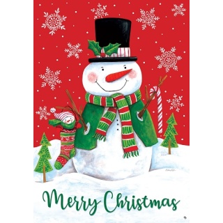 Red & Green Snowman Flag | Christmas Flags | Snowman Flags